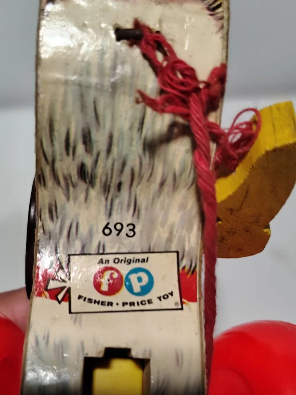 Vintage Fisher Price Little Snoopy #693 Wooden Pull Toy Dog Shoe Works USA